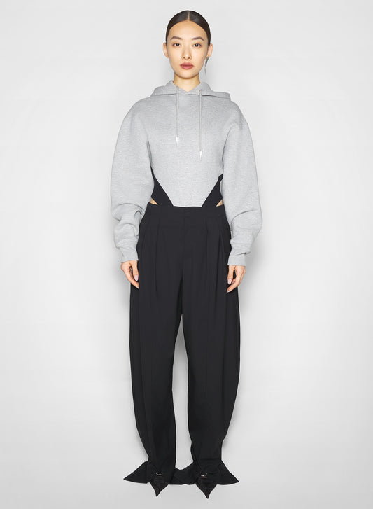 grey fleece hoodie bodysuit