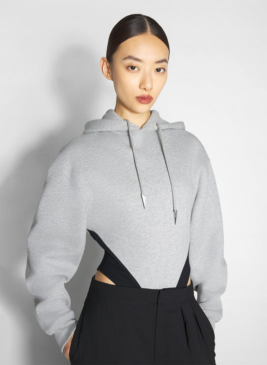 grey fleece hoodie bodysuit