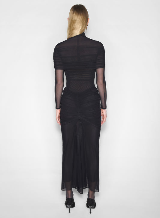 black layered halter bodysuit