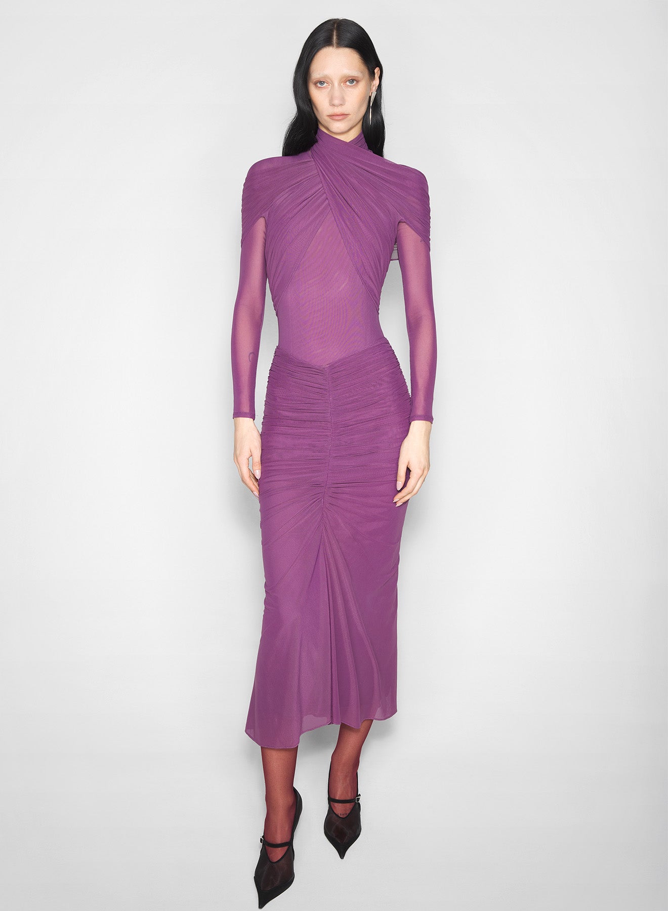 ワンピース MUGLER Women Mid Skirts 24W2RO16291116 6028 BLUE Mugler Printed Asymmetric Bodysuit | H. Lorenzo