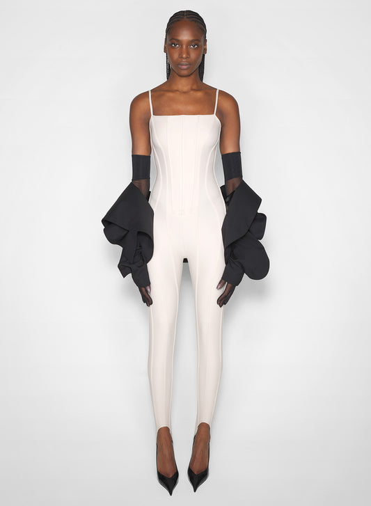 sand boned stretch catsuit
