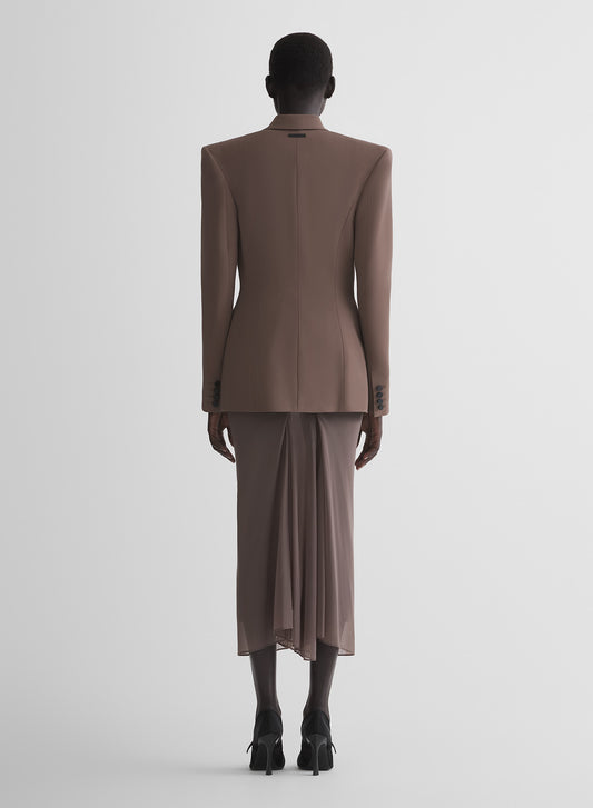 mocha ruched mesh skirt