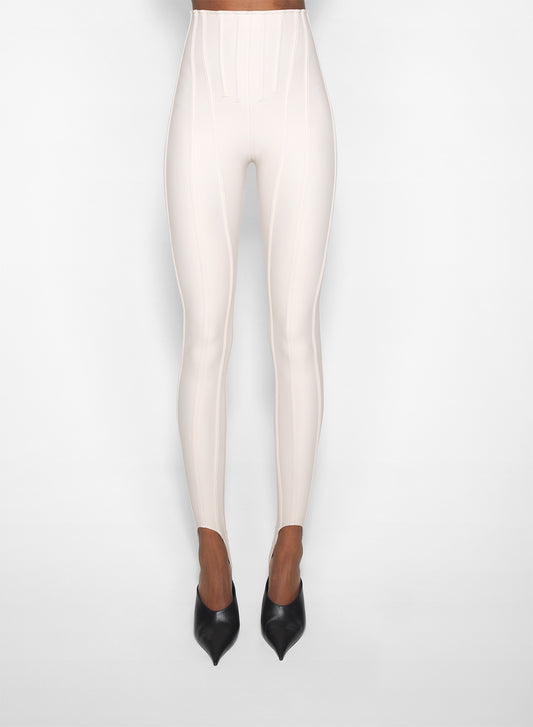 sand corseted leggings