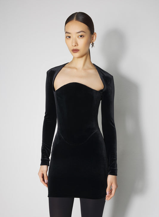 black velvet mini dress