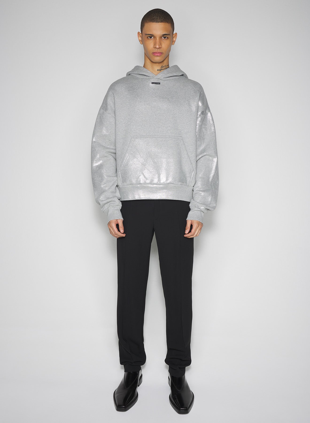 grey logo hoodie