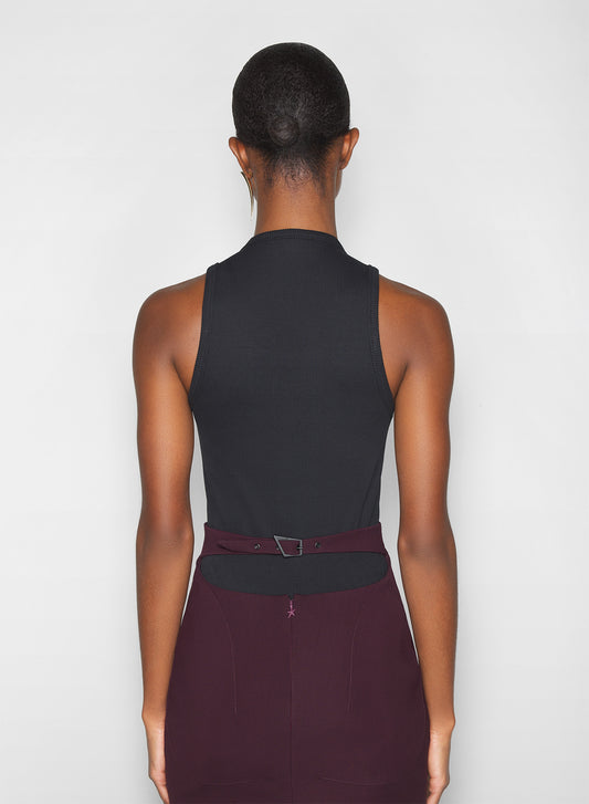 black logo tank top