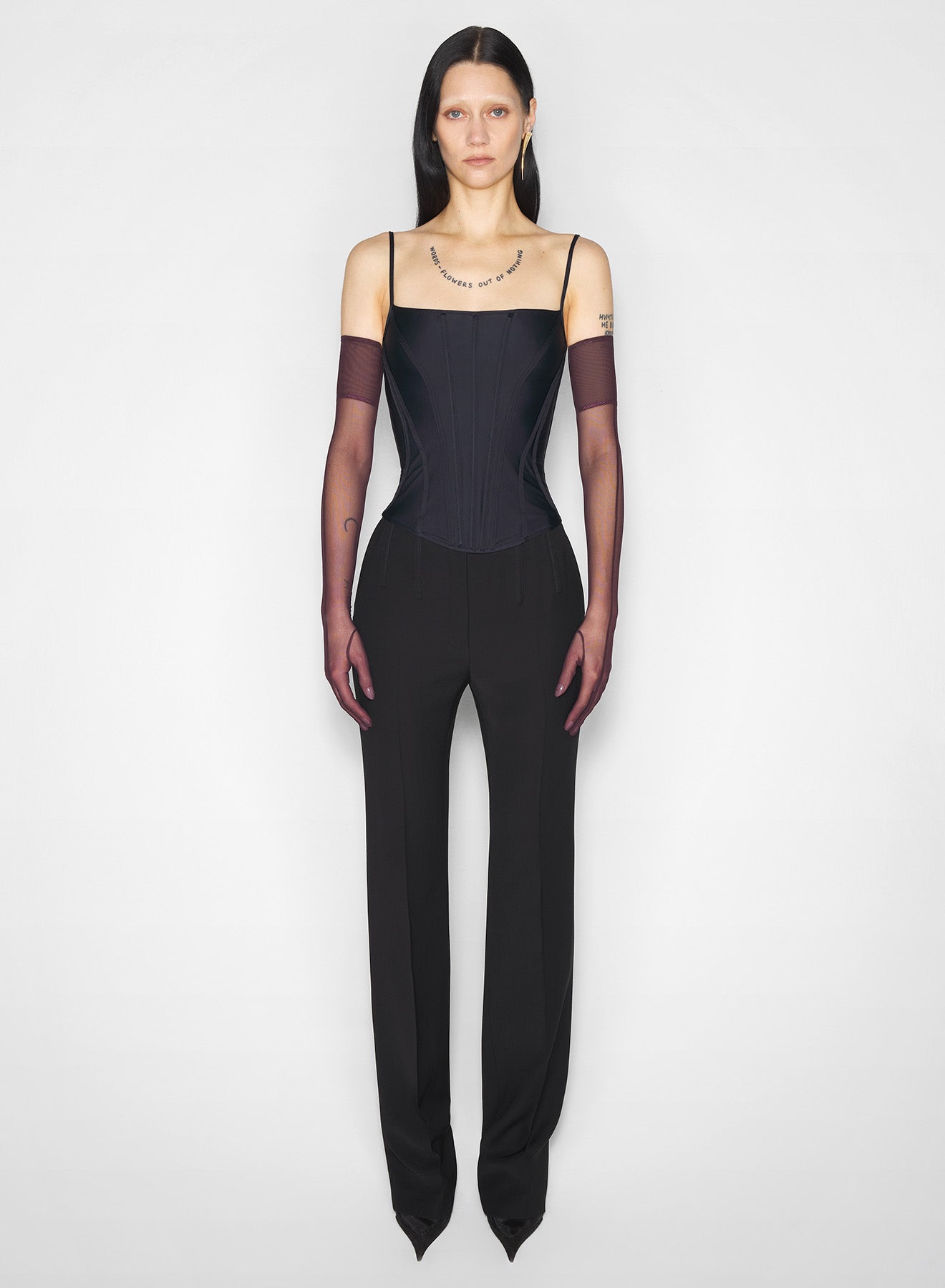 black boned stretch top
