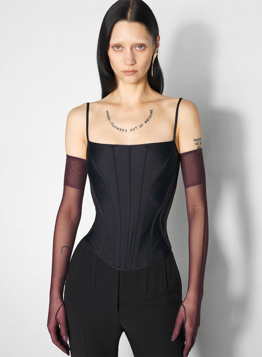 black boned stretch top