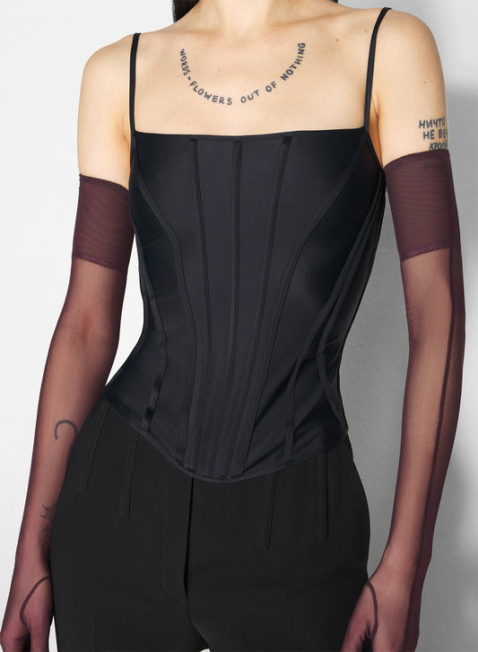 black boned stretch top