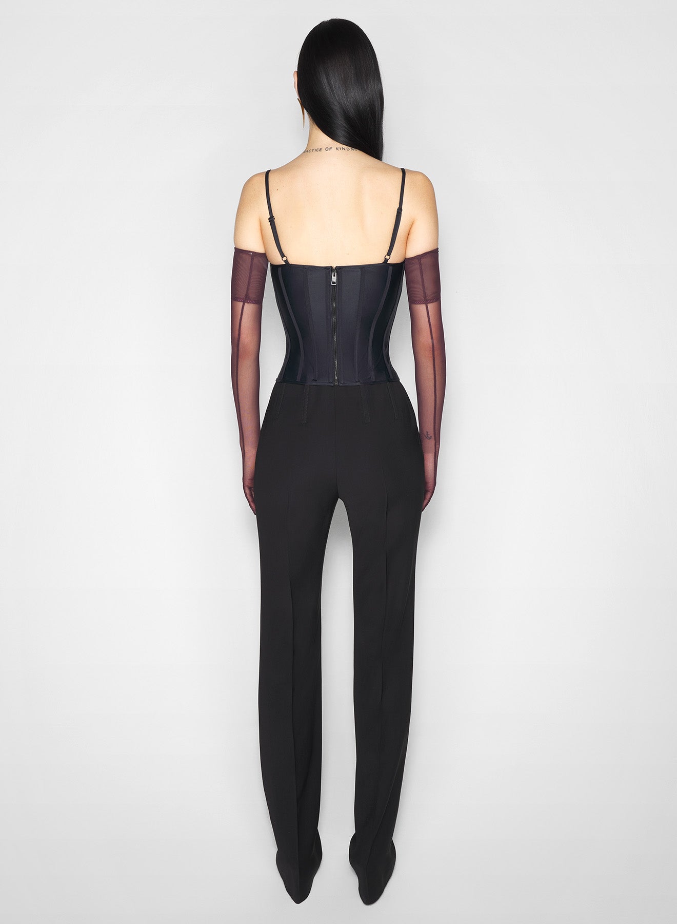black boned stretch top