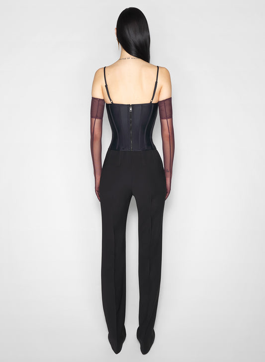 black boned stretch top