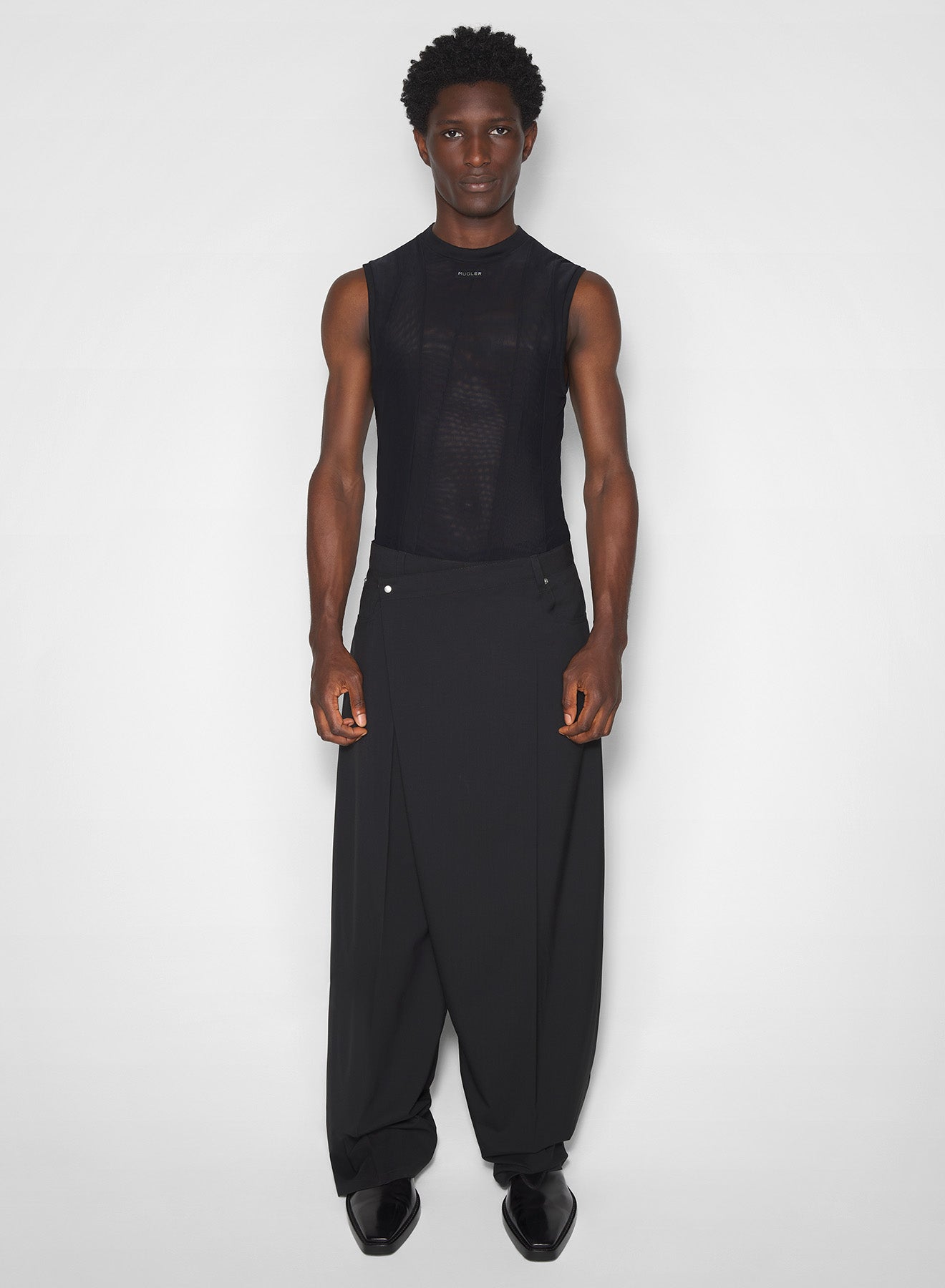 black spiral tank top