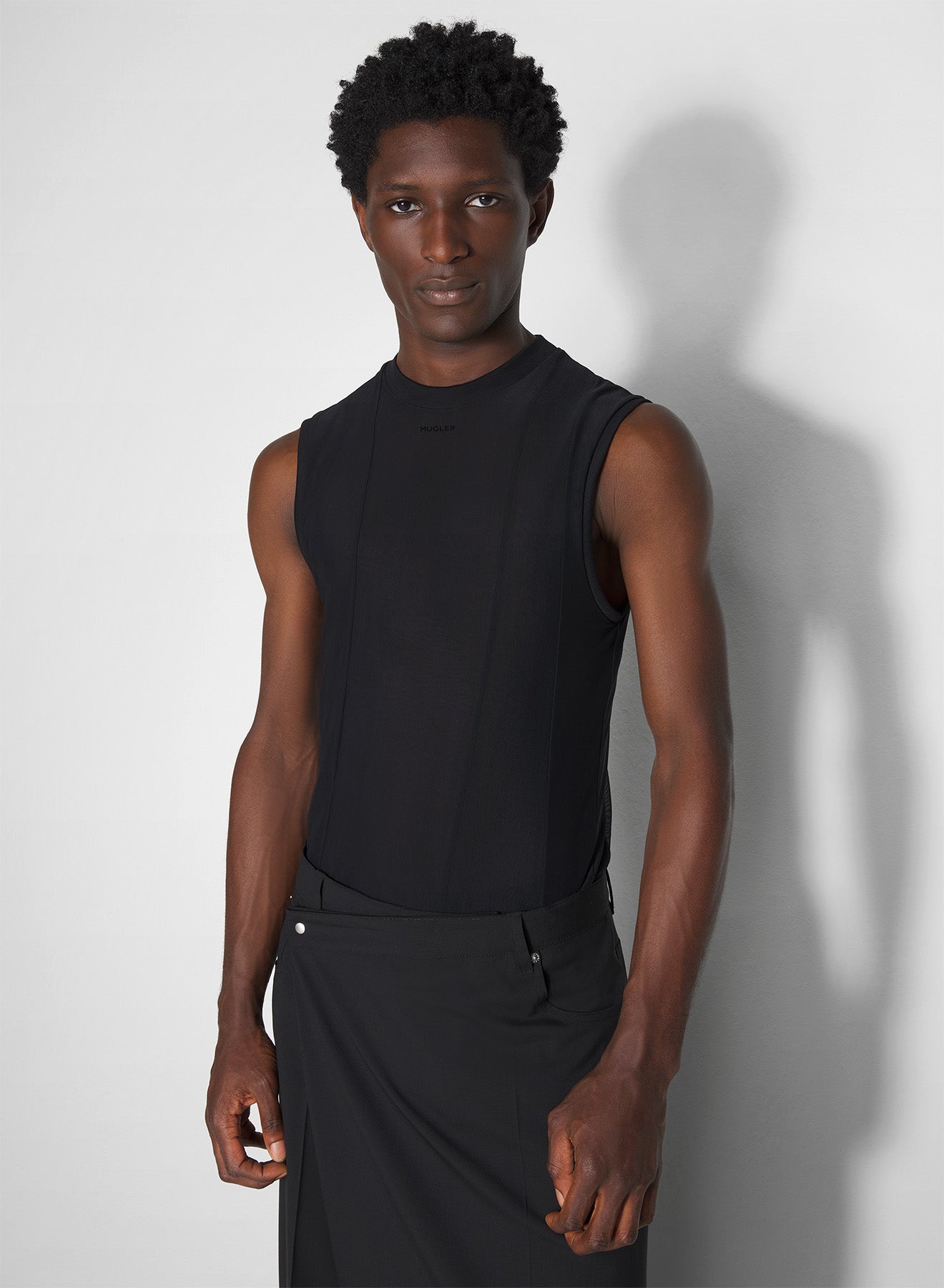 black spiral tank top