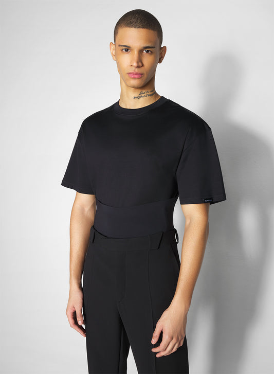 black boxy corset t-shirt