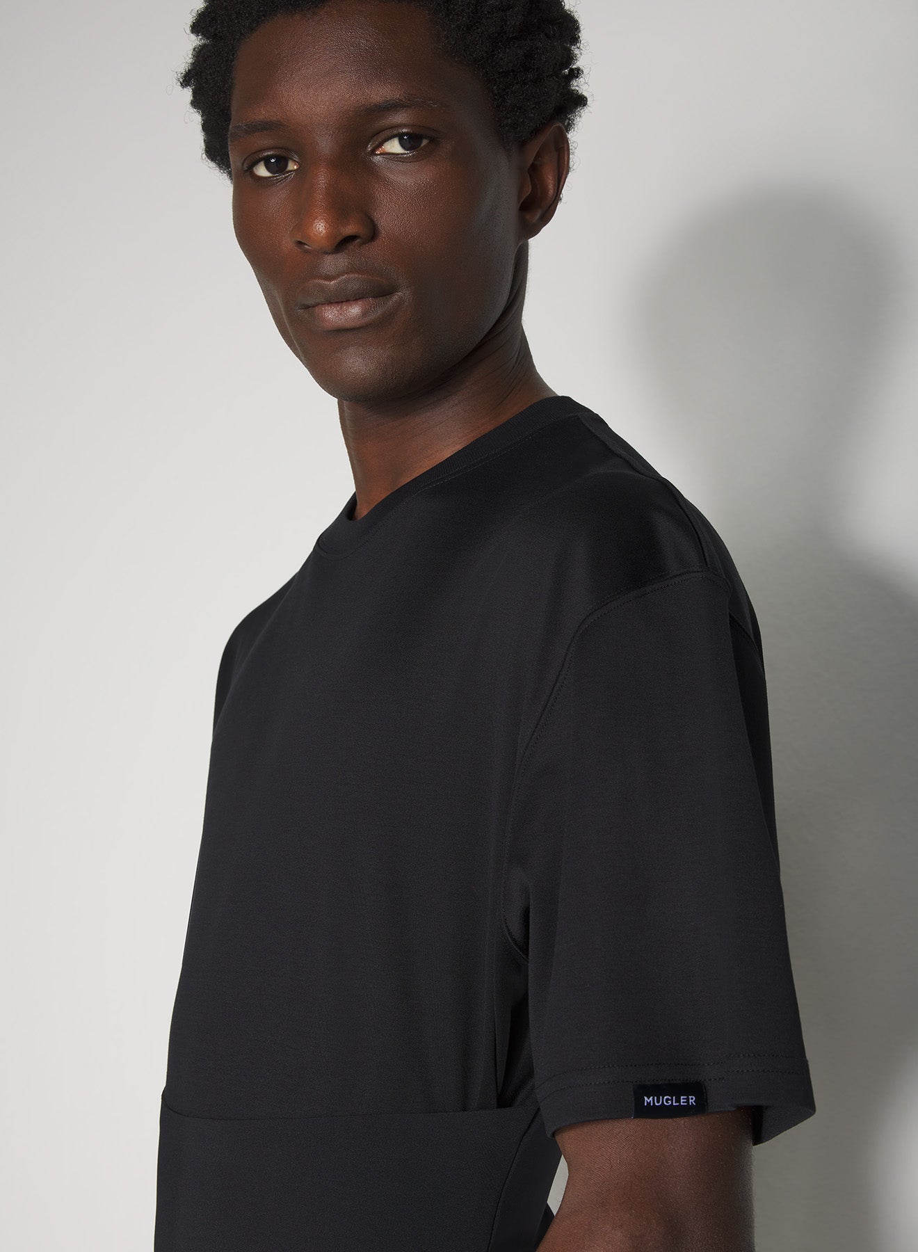 black boxy corset t-shirt