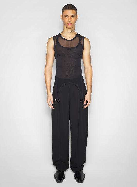 black garter tank top