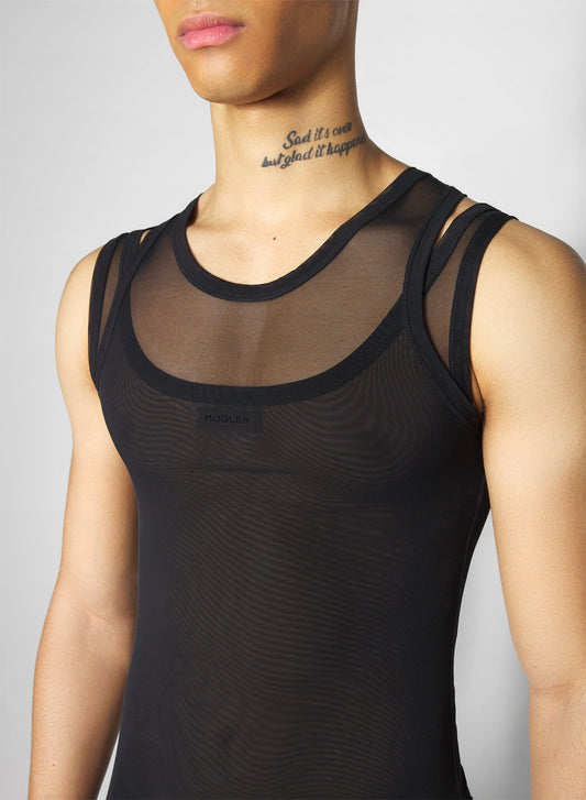 black garter tank top