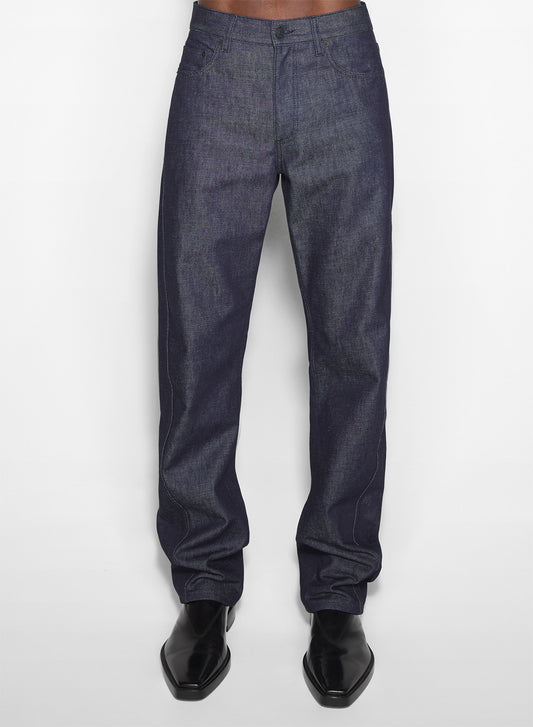 straight raw denim jeans