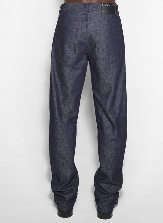 straight raw denim jeans