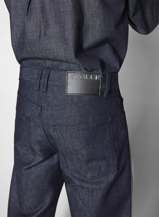 straight raw denim jeans