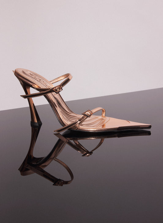 copper leather fang 95 sandals