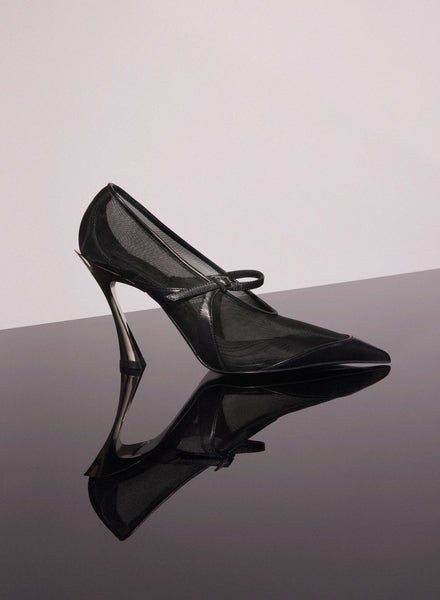 【INCHANT ME】Mesh Stiletto Flat Shoes Strappy Stiletto Flat Shoes (4C) - INCHANT ME