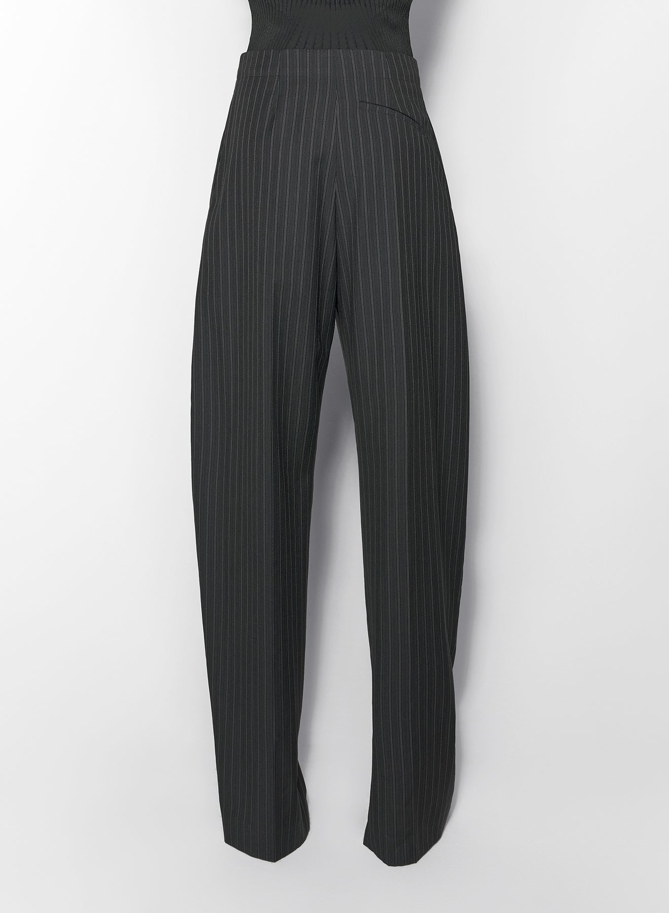 pinstripe pierced loose tailored trousers