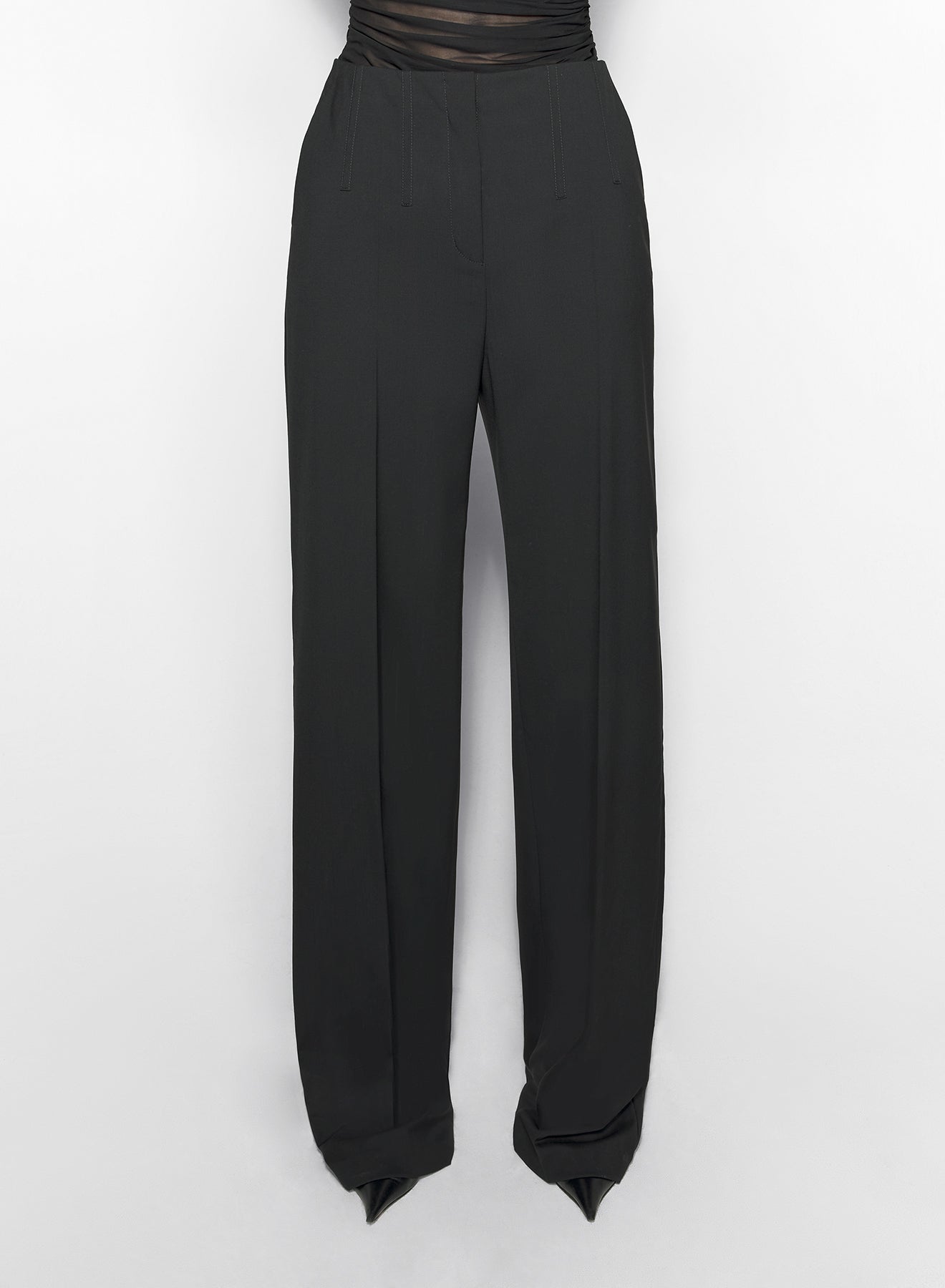 black corset tailored trousers