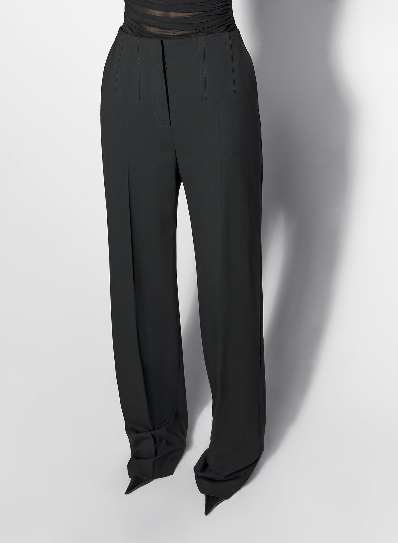 black corset tailored trousers