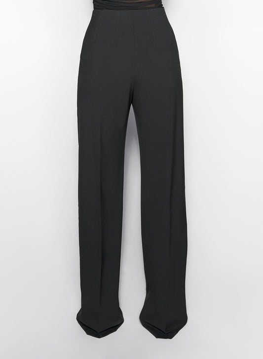 black corset tailored trousers