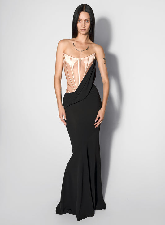 mugler signature corset gown