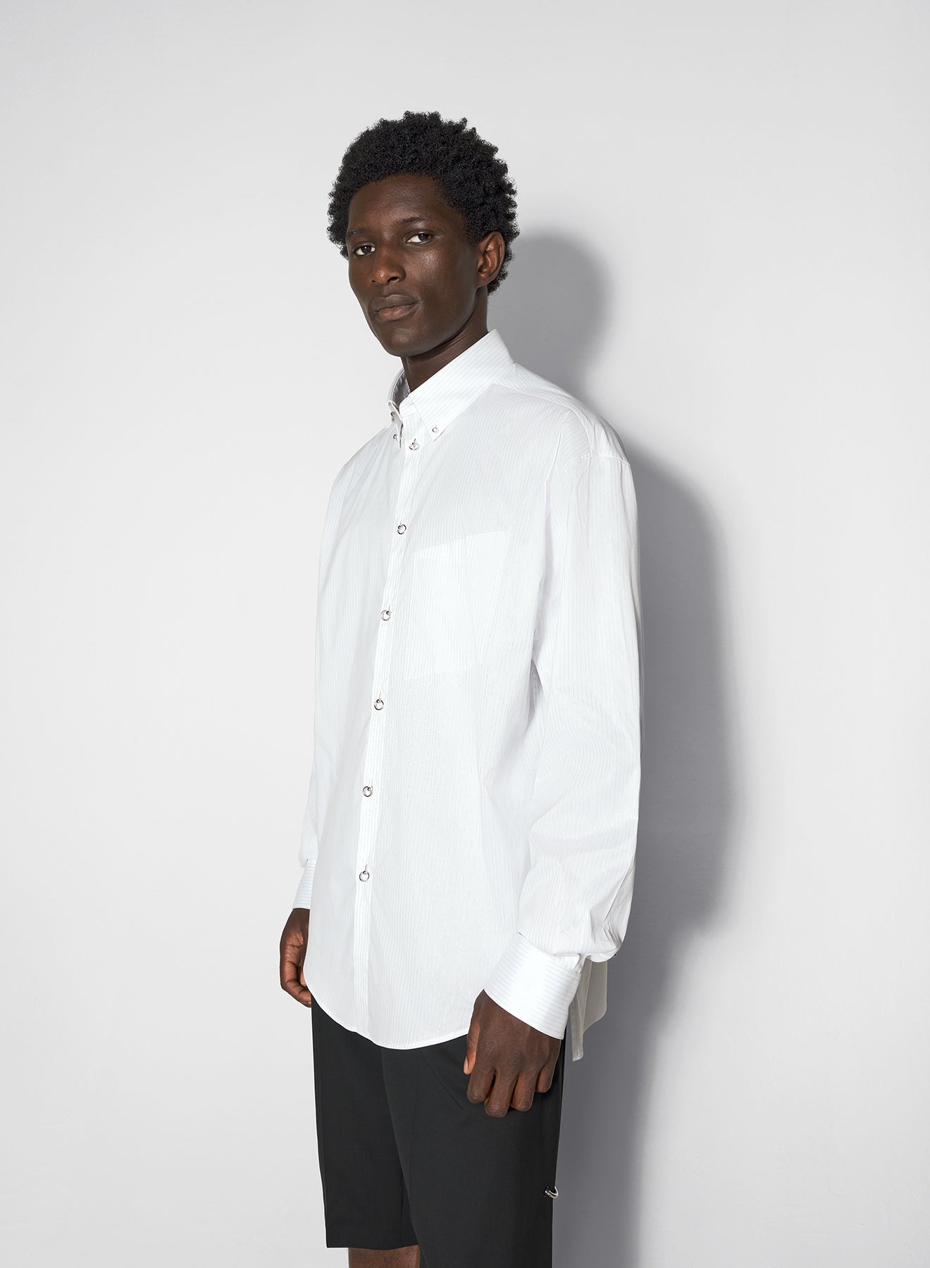 pinstripe poplin shirt