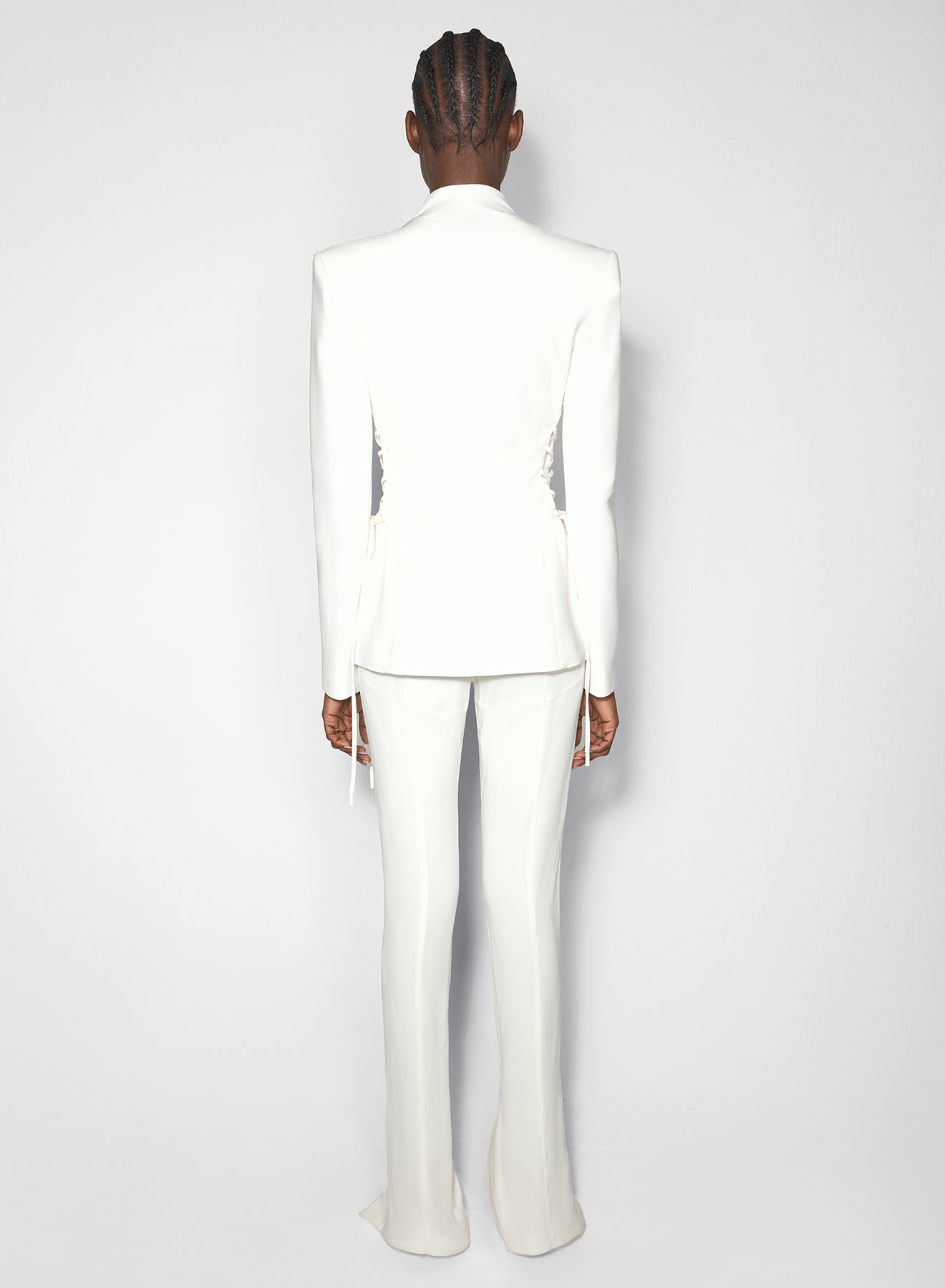 white sculptural laced jacket