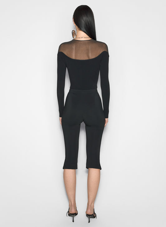 black illusion knit bodysuit