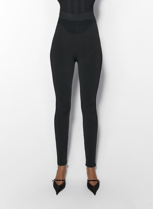 black sculpting knit leggings