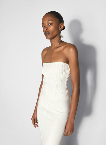 anuke／fringe knit bustier anuke（アンヌーク）の「Fringe Knit Bustier（ニット/セーター