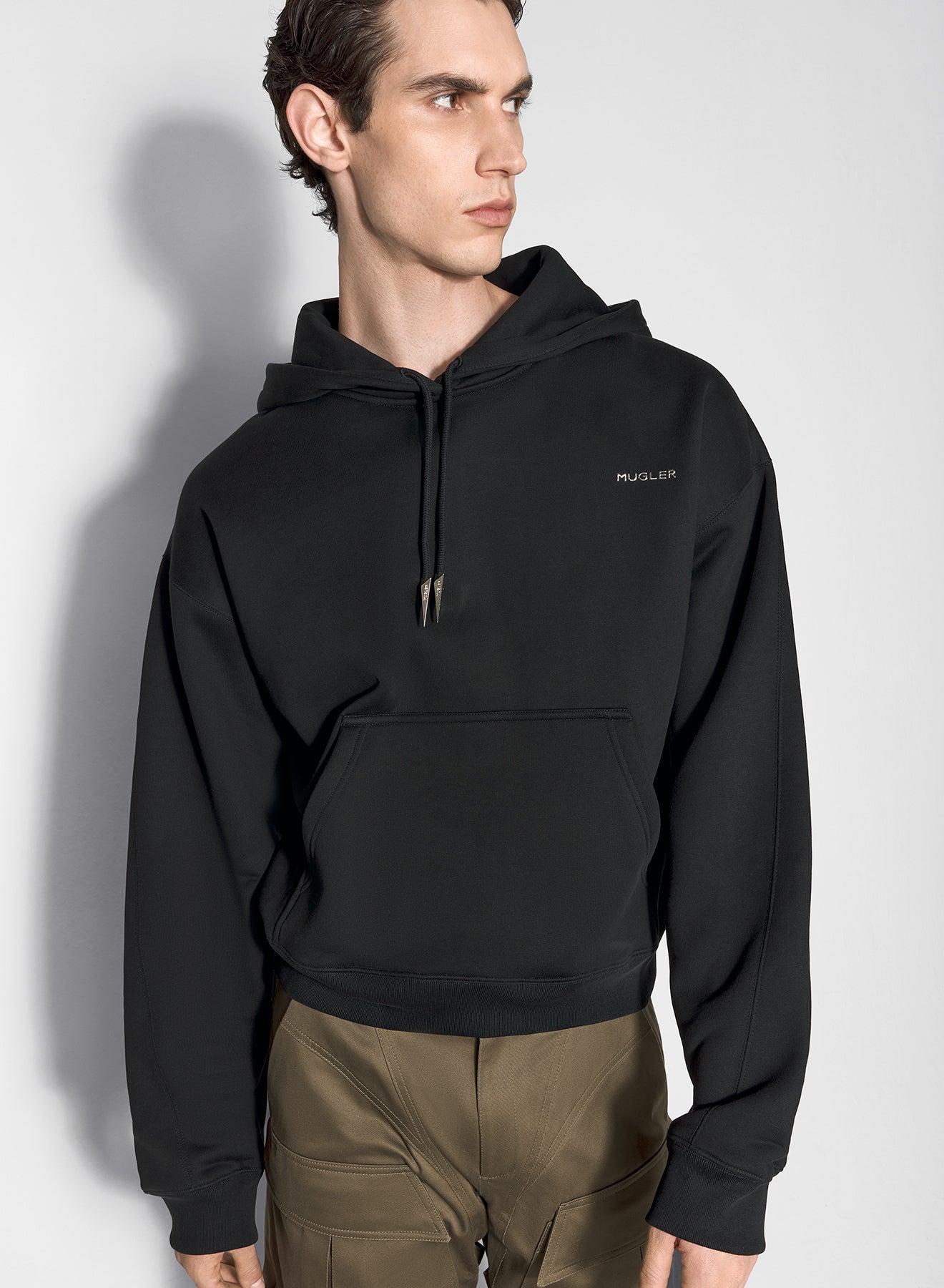 black mugler signature hoodie