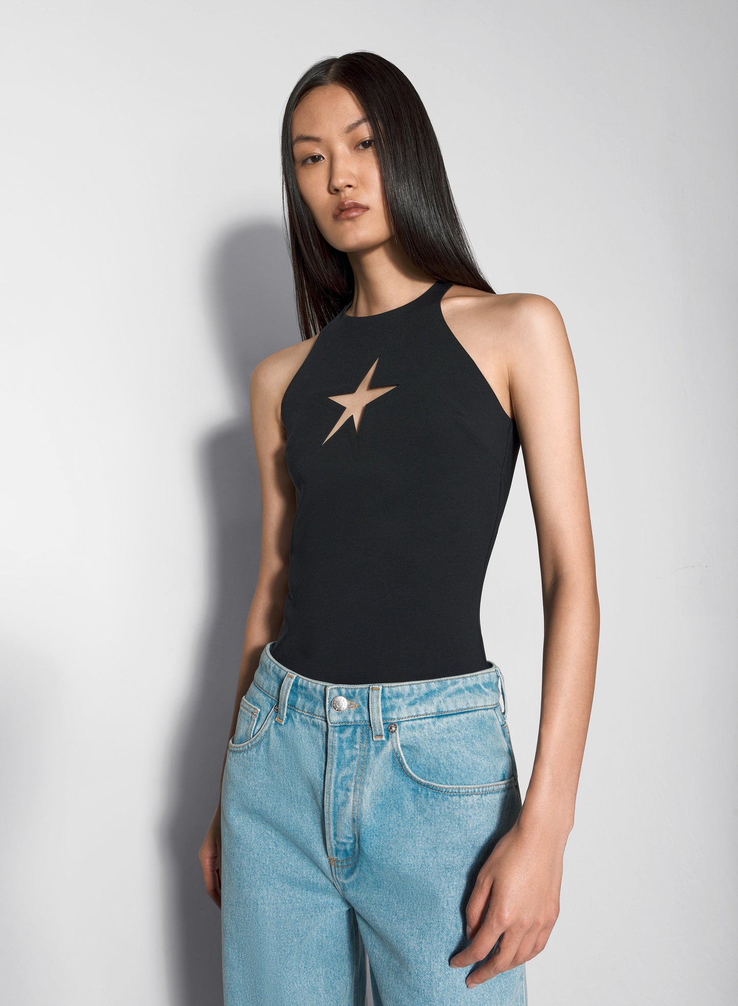 black halter star top