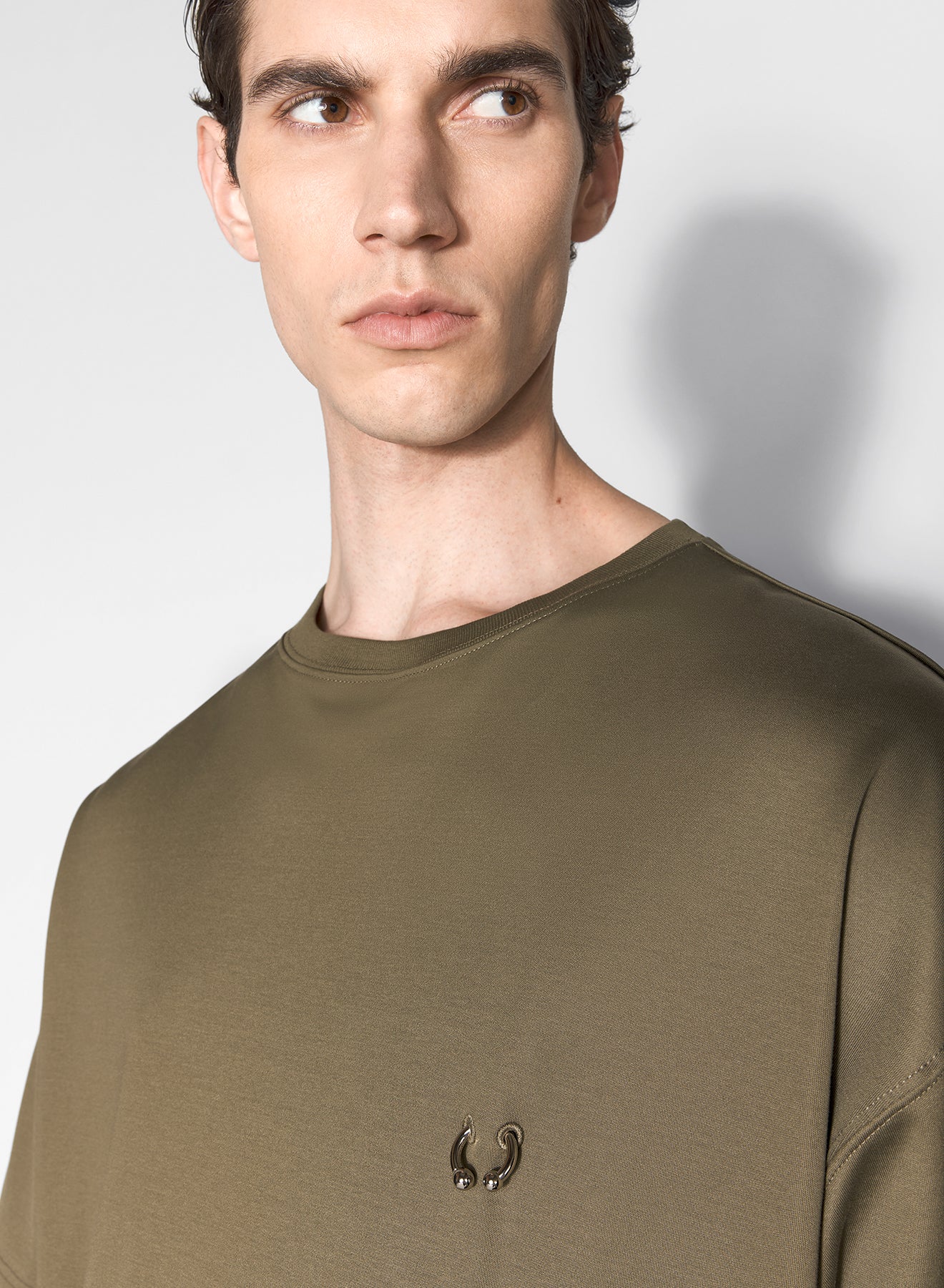 khaki pierced t-shirt