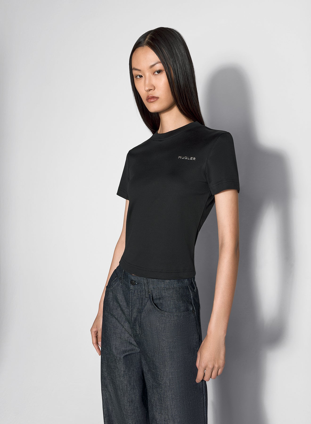 black mugler signature logo t-shirt