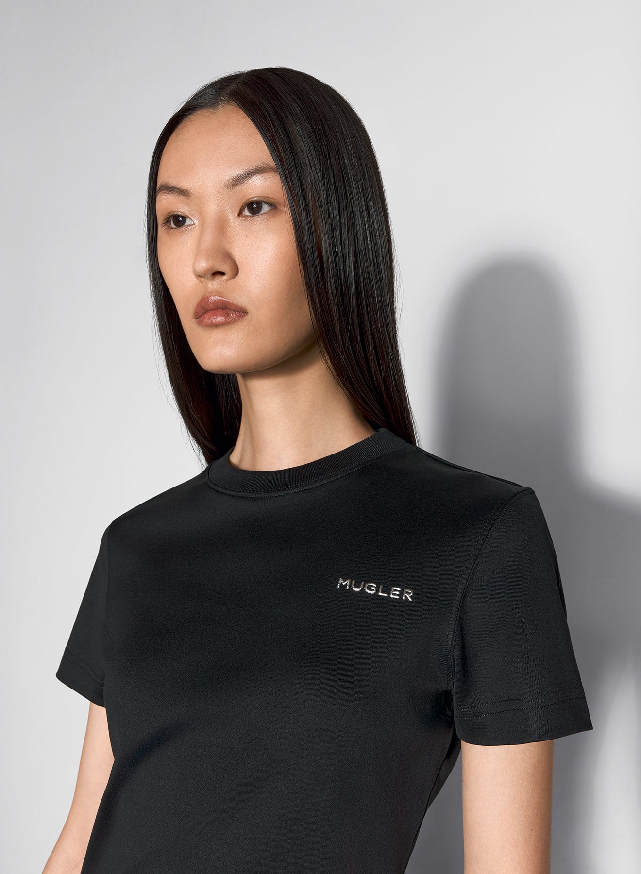 black mugler signature logo t-shirt