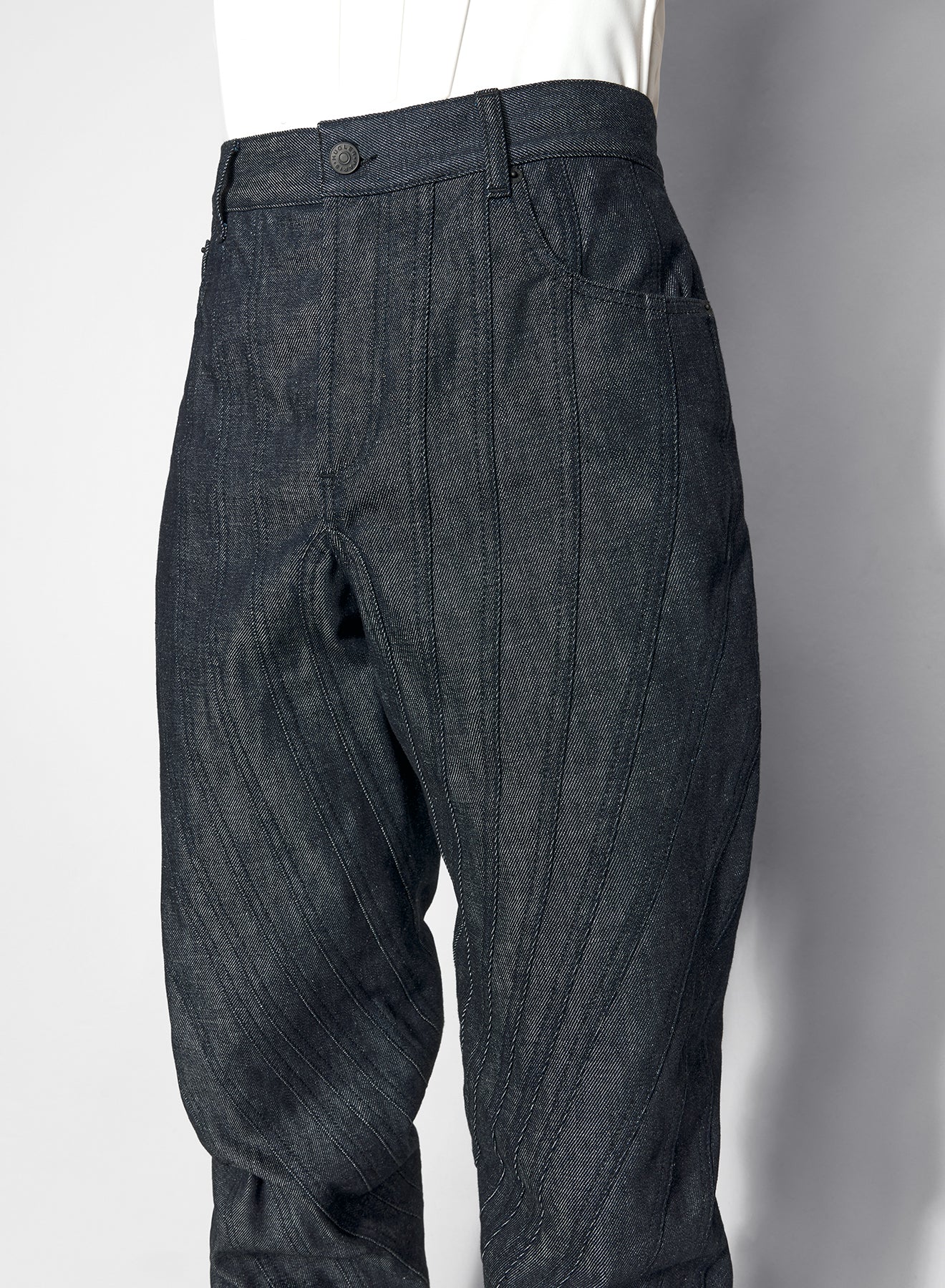 raw blue spiral baggy jeans