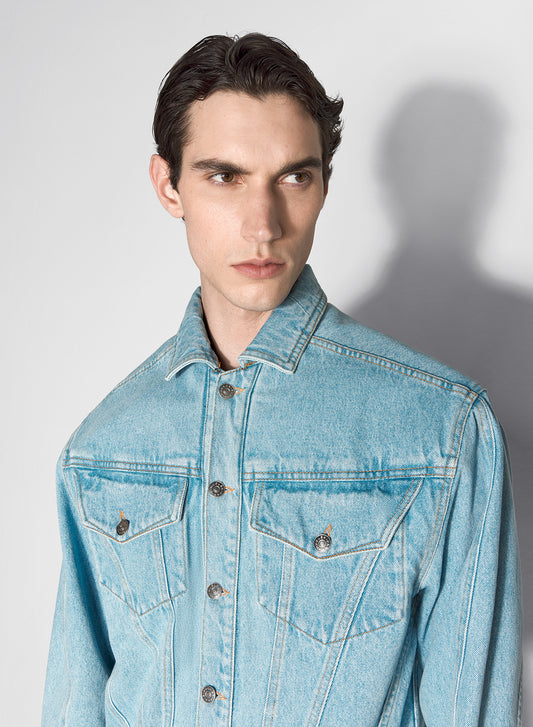 blue denim men jacket