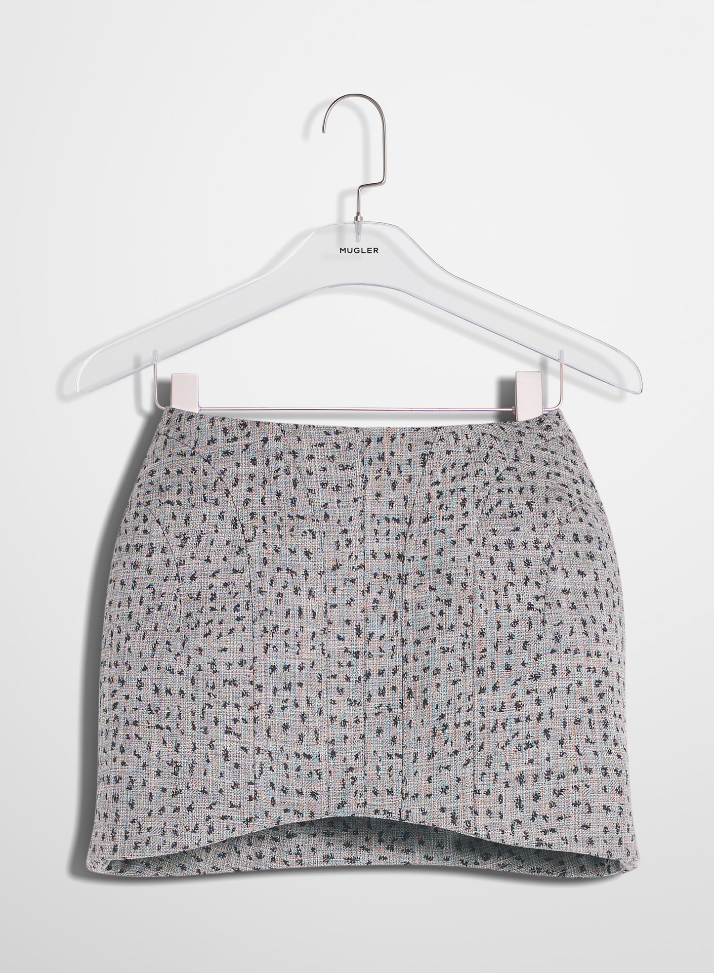 grey dotted tailored skirt