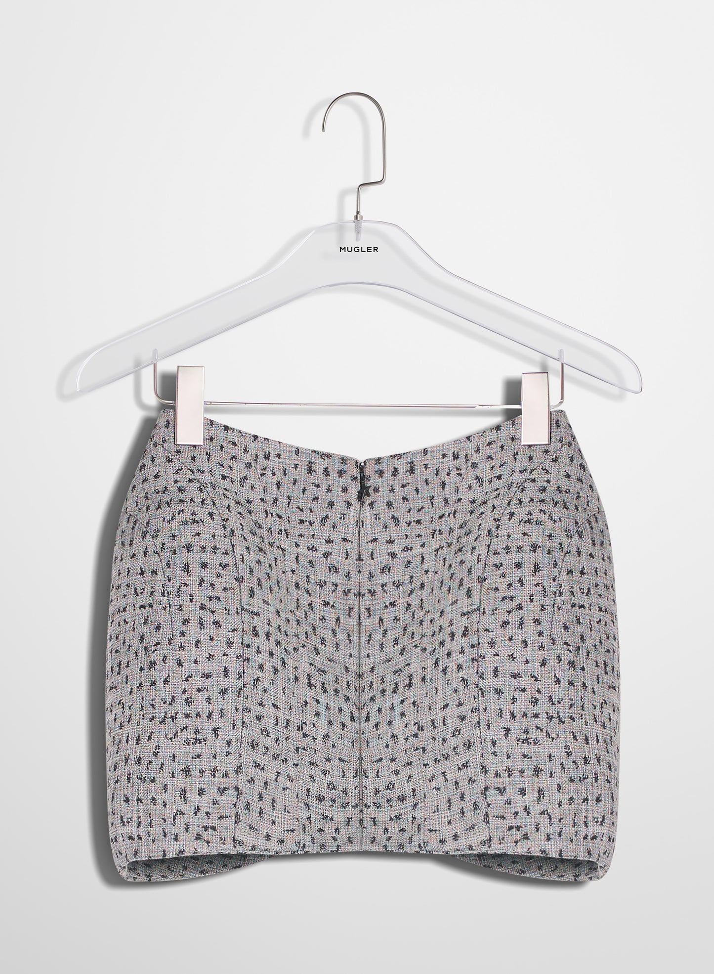 grey dotted tailored skirt