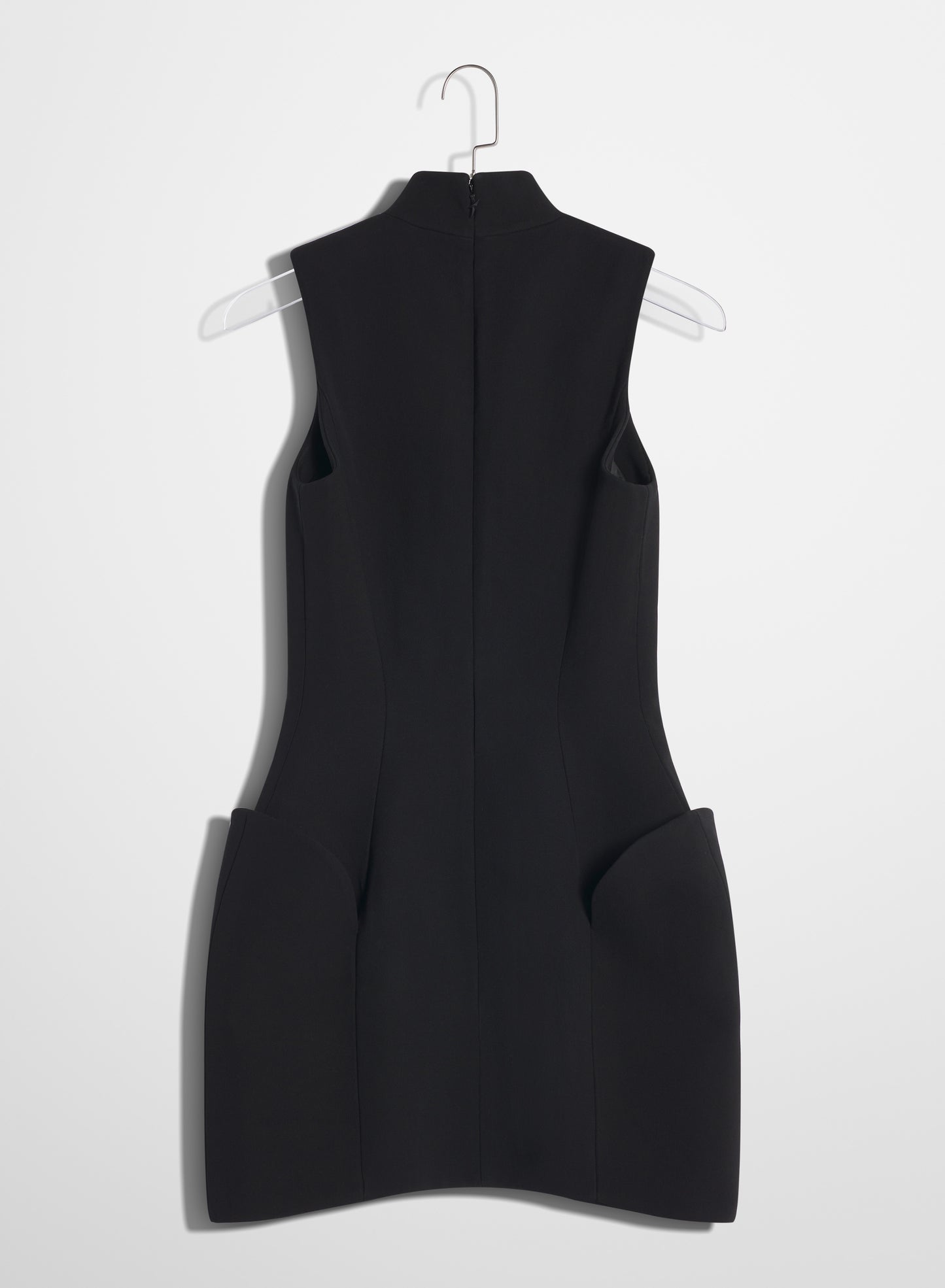 black open neckline tailored dress