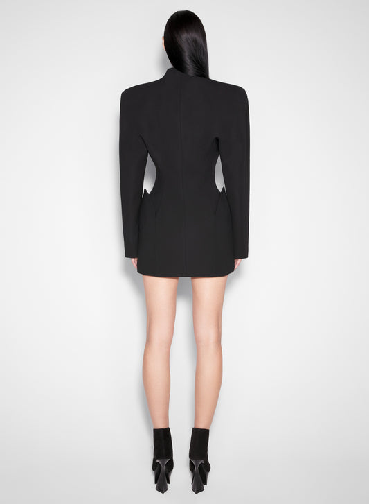 black sculptural long  jacket