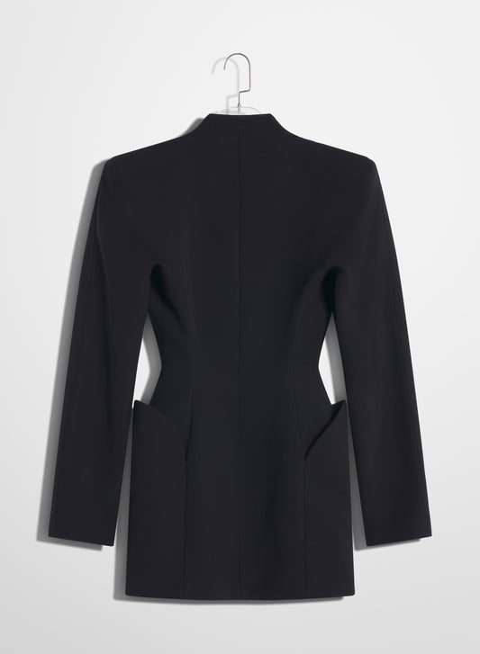 black sculptural long  jacket