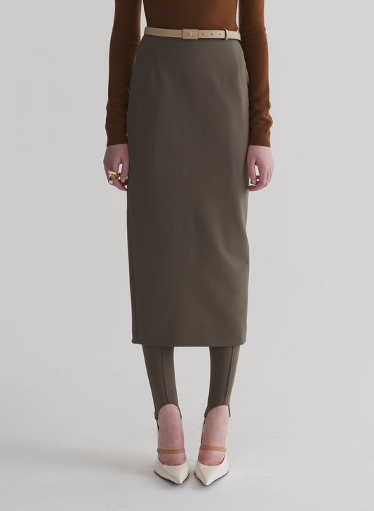 taupe pencil skirt
