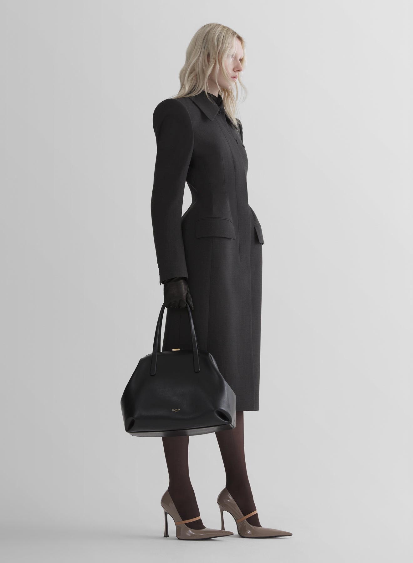 anthracite hourglass coat